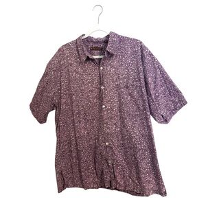 Tori Richard Hawaii Purple Wheel Spoke Short Sleeve‎ Button Down Shirt Mens XL